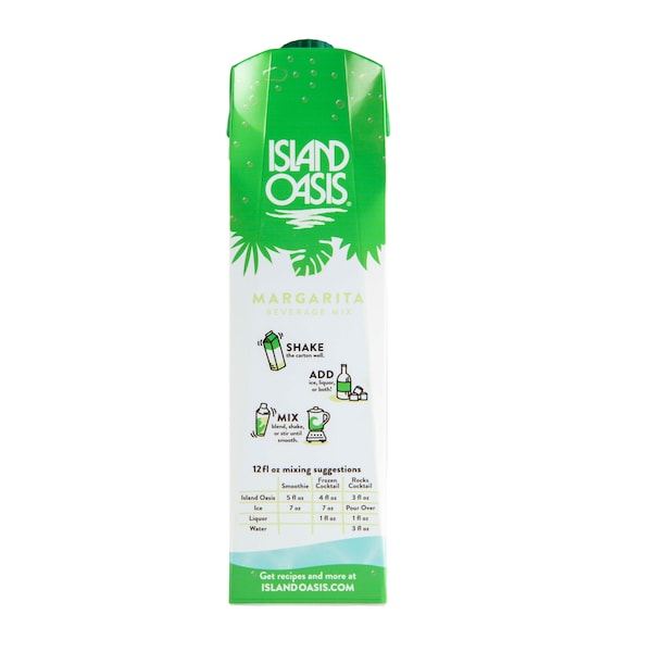 Island Oasis Aseptic Margherita Frozen Drink And Smoothie Mix 1 Liter Carton, PK12 - 20365