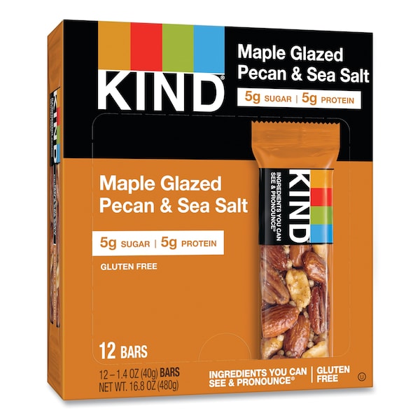 Kind Nuts and Spices Bar, Maple Glazed Pecan and Sea Salt, 1.4 oz Bar, PK12 - 17930