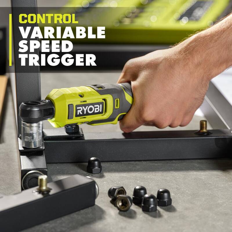 Juego de Llave de Carraca RYOBI USB de 3/8 pulg. con Batería de 2.0 Ah y Cable de Carga USB con Batería de 2.0 Ah de Litio - FVRC51K-FVB02
