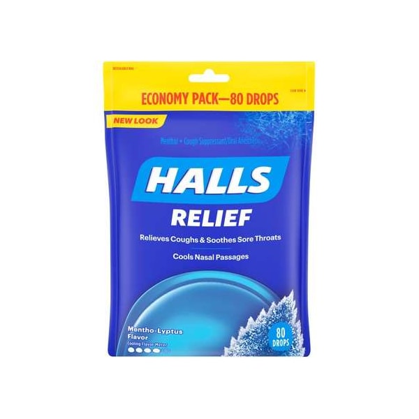 Halls Halls Regular Menthol Lyptus Cough Drops 80 Count, PK12 - 63786