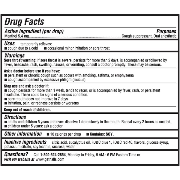 Halls Halls Regular Menthol Lyptus Cough Drops 80 Count, PK12 - 63786