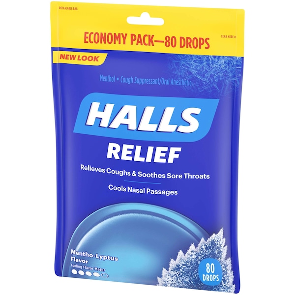 Halls Halls Regular Menthol Lyptus Cough Drops 80 Count, PK12 - 63786