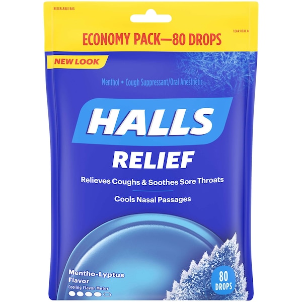 Halls Halls Regular Menthol Lyptus Cough Drops 80 Count, PK12 - 63786