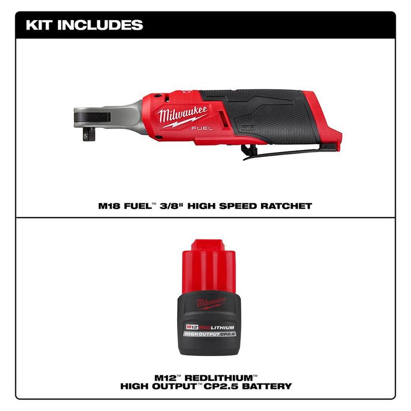 Milwaukee M12 FUEL 12-Volt Lithium-Ion Brushless Cordless High Speed 3/8 in. Ratchet w/CP High Output 2.5 Ah Battery Pack - 2567-20-48-11-2425

Llave de trinquete inalámbrica Brushless de alta velocidad de 3/8 pulgadas Milwaukee M12 FUEL de 12 voltios con batería de litio de alta capacidad de 2.5 Ah - 2567-20-48-11-2425