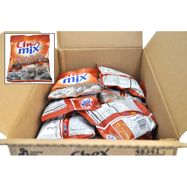 Chex Mix Muddy Buddies Snack Mix Single Serve Peanut Butter & Chocolate, PK60 - 16000-48341