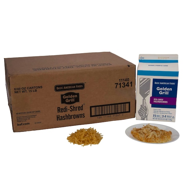 Baf Golden Grill Golden Grill Redi-Shred Hashbrown Potato 2.5lbs Carton, PK6 - 71341