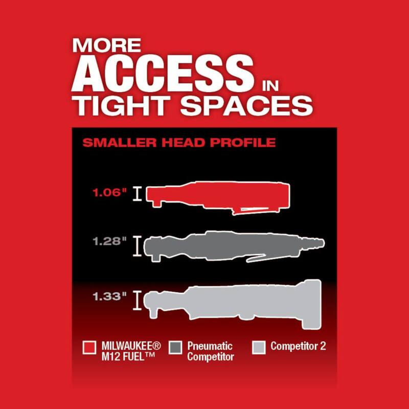 Milwaukee M12 FUEL 12-Volt Lithium-Ion Brushless 3/8 in. Llave de trinquete inalámbrica con kit de arranque de 4.0 Ah - 48-59-2440-2557-20