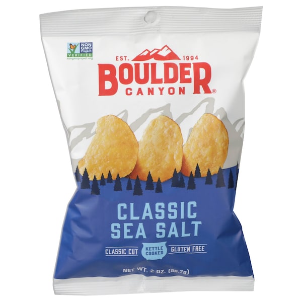 Boulder Canyon Boulder Canyon Sea Salt Kettle Cooked Potato Chips 2 oz Pegged - 527686