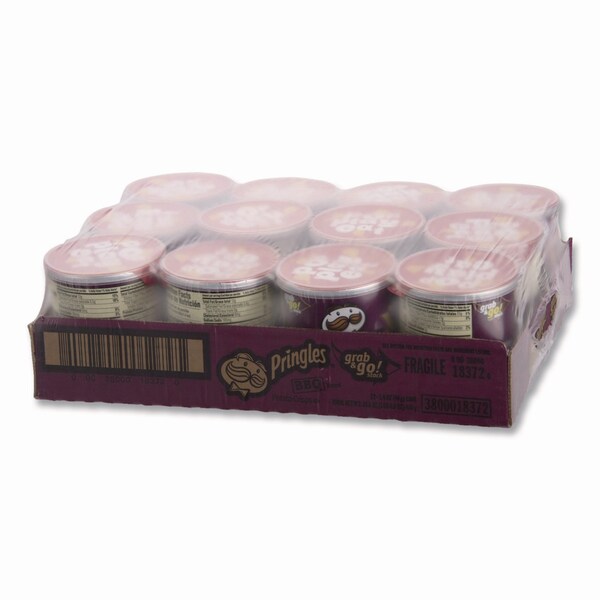 Pringles Grab and Go BBQ Crisps, 1.4 oz Can, 12PK - KEE18372