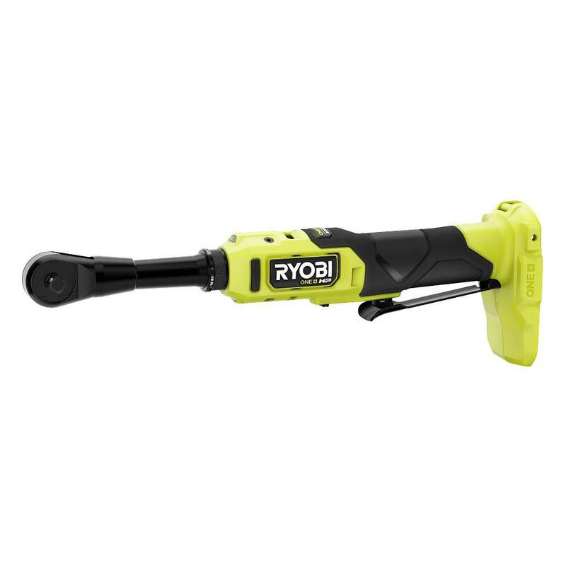 
RYOBI ONE+ 18V Llave de trinquete inalámbrica sin escobillas de 3/8 pulgadas con alcance extendido con (1) batería de 2.0 Ah y cargador - PBLRC25K1