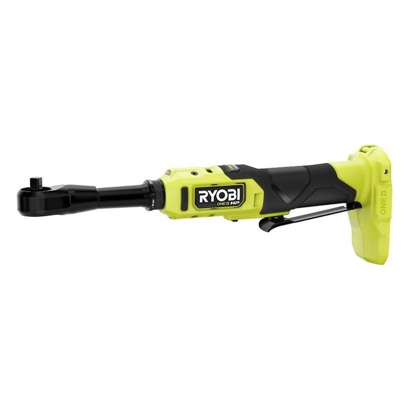 
RYOBI ONE+ 18V Llave de trinquete inalámbrica sin escobillas de 3/8 pulgadas con alcance extendido con (1) batería de 2.0 Ah y cargador - PBLRC25K1