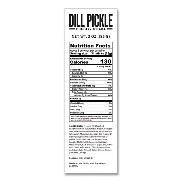 Pop Daddy Dill Pickle Pretzel Sticks, 3 oz Bag, 15PK - OPD00561