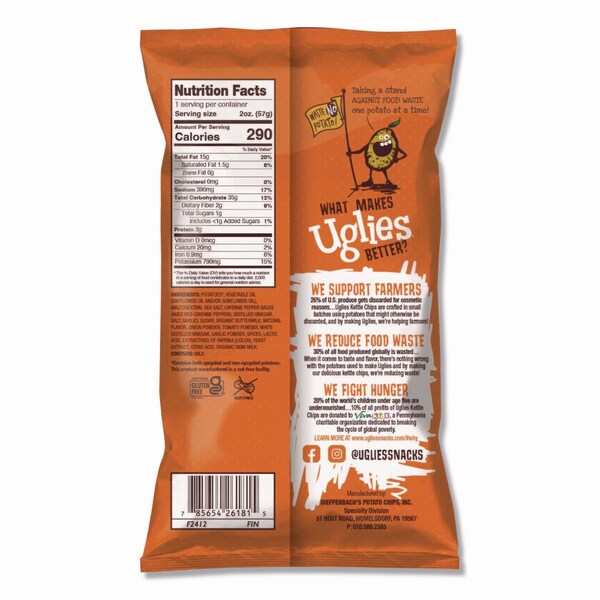 Uglies Kettle Potato Chips, Buffalo Ranch, 2 oz Bags, 24PK - DFN26181