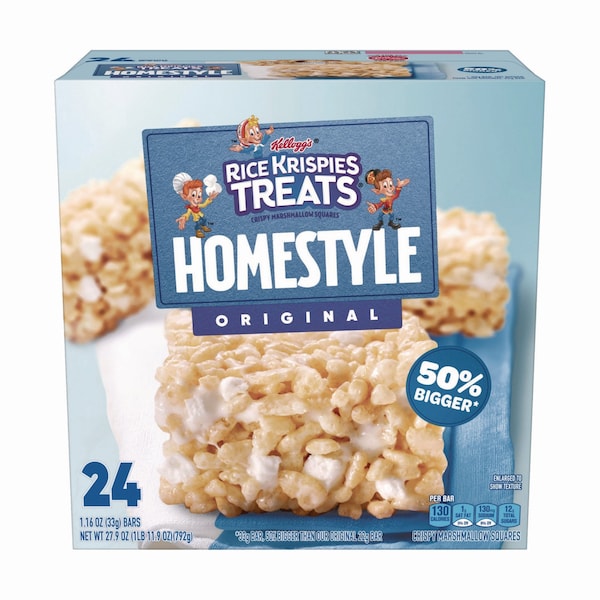 Kelloggs Rice Krispies Treats Homestyle Original Cereal Bar, 1.16 Bar, 24PK - KEE27140
