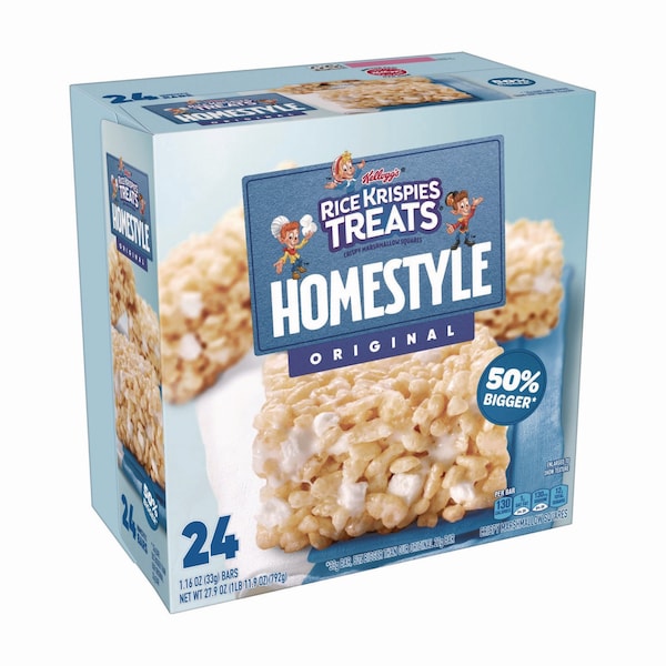 Kelloggs Rice Krispies Treats Homestyle Original Cereal Bar, 1.16 Bar, 24PK - KEE27140