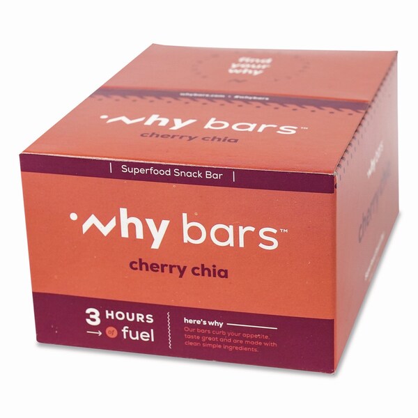 Why Bars Superfood Snack Bar, Cherry Chia, 2.04 oz Bar, 12PK - WHY16205