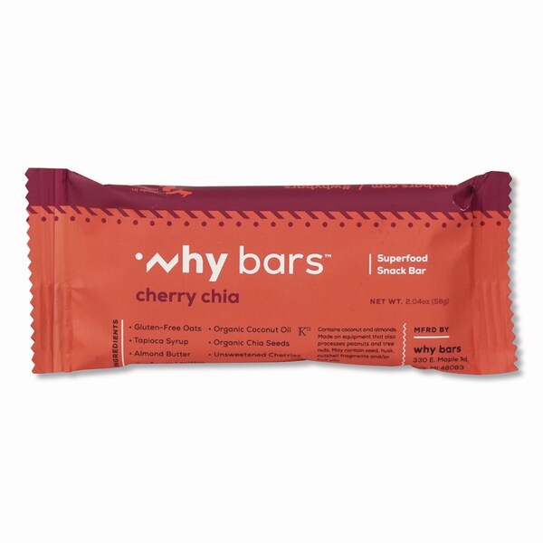Why Bars Superfood Snack Bar, Cherry Chia, 2.04 oz Bar, 12PK - WHY16205