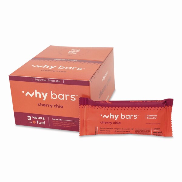 Why Bars Superfood Snack Bar, Cherry Chia, 2.04 oz Bar, 12PK - WHY16205