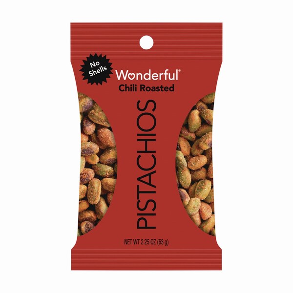 Wonderful No Shells, Chili Roasted Pistachios, 2.25 oz Packet, 24PK - PAR91087