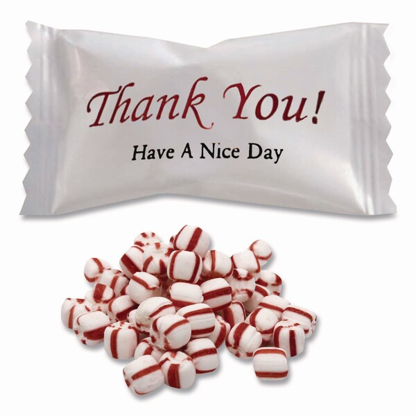 Stewart Superior Thank You Have a Nice Day Mints, Peppermint, Individually Wrapped, 1000PK - CJ-3007 P