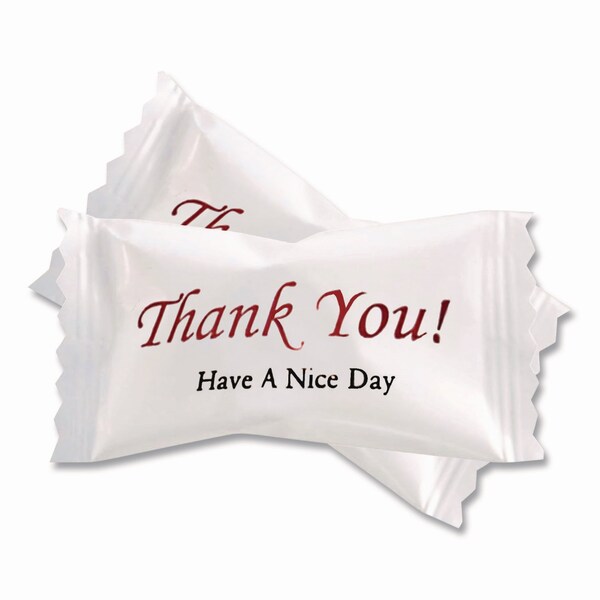 Stewart Superior Thank You Have a Nice Day Mints, Peppermint, Individually Wrapped, 1000PK - CJ-3007 P