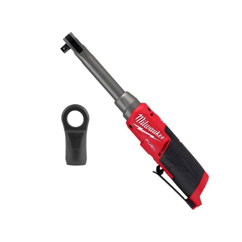 Llave de trinquete inalámbrica sin escobillas de iones de litio de 12V Milwaukee M12 FUEL de 3/8 pulgadas de alcance extendido de alta velocidad con cubierta de goma protectora - 2569-20-49-16-2569