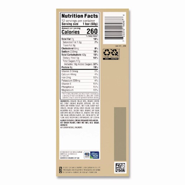 Clif Bar Energy Bar, White Chocolate Macadamia Nut, 2.4 oz Bar, 12PK - CCC161009