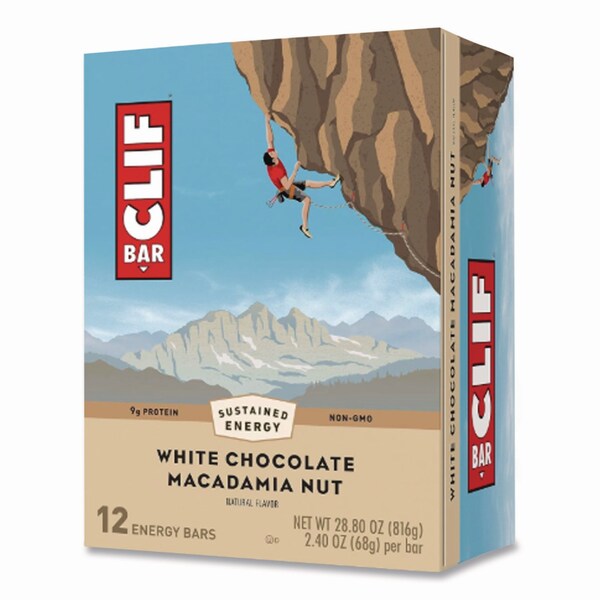 Clif Bar Energy Bar, White Chocolate Macadamia Nut, 2.4 oz Bar, 12PK - CCC161009