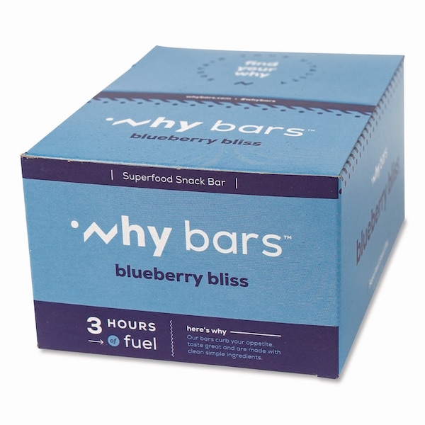 Why Bars Superfood Snack Bar, Blueberry Bliss, 2.04 oz Bar, 12PK - WHY16209