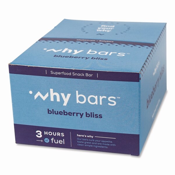 Why Bars Superfood Snack Bar, Blueberry Bliss, 2.04 oz Bar, 12PK - WHY16209