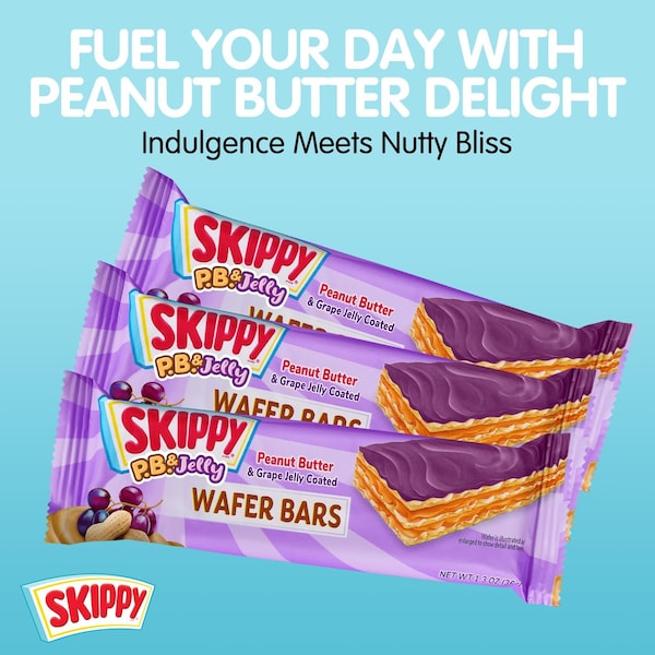 Skippy P.B. and Jelly Peanut Butter And Grape Jelly Coated Wafer Bars, 1.3 oz, 6 Ct, 36g/Bar - SKIPPYPBJEL6