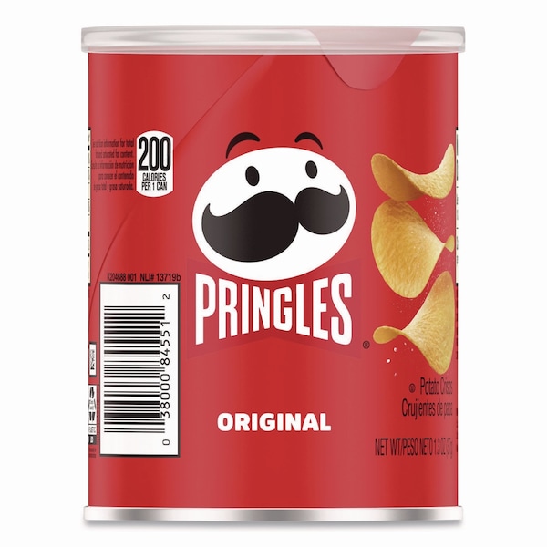 Pringles Potato Chips, Original, 1.3 oz Can, 12PK - KEE84557