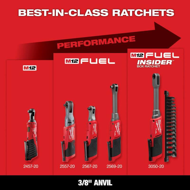 Milwaukee M12 12V Llave de trinquete inalámbrica de 3/8 in de iones de litio (solo herramienta) con Kit inicial M12 2.0 Ah - 2457-20-48-59-2420