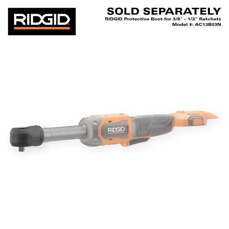 Llave de trinquete extendido inalámbrico sin escobillas de 3/8 pulg. RIDGID 18V con batería de iones de litio de 2.0 Ah GRATIS - R866021B-AC8400802