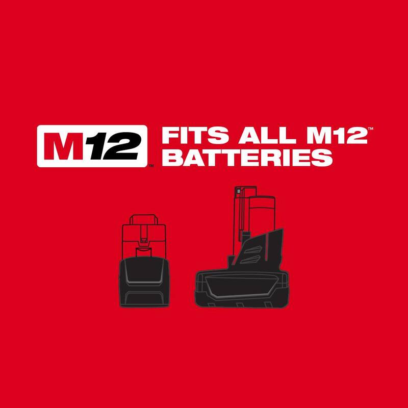 Juego de trinquete inalámbrico Milwaukee M12 FUEL 12V Li-Ion sin escobillas de 3/8 pulgadas con (2) baterías de 2.0Ah, cargador y bolsa de herramientas y batería de 5.0 Ah - 2557-22-48-11-2450