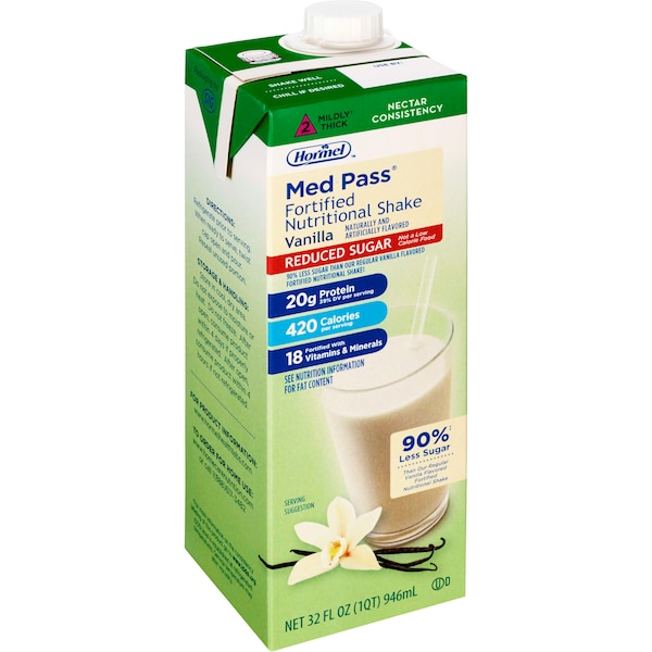 Med Pass Balanced Fortified Nutrition Reduced Sugar Vanilla IDDSI Level 2, PK12 - 22649