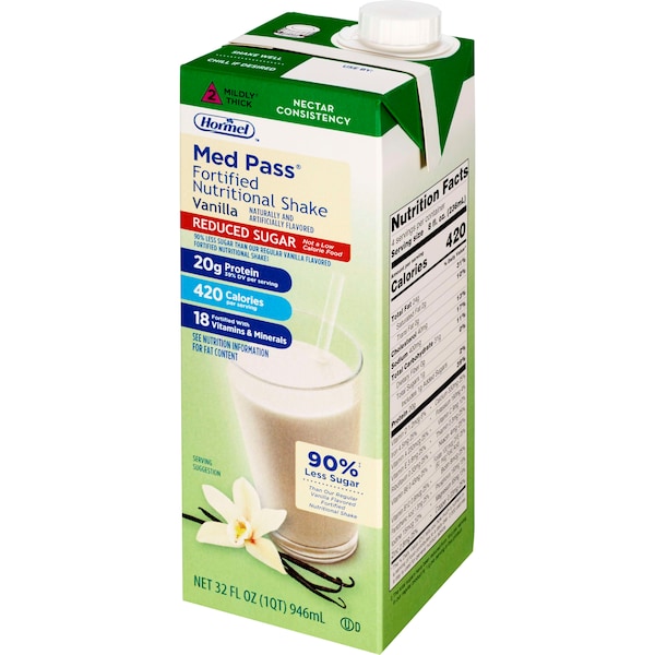 Med Pass Balanced Fortified Nutrition Reduced Sugar Vanilla IDDSI Level 2, PK12 - 22649