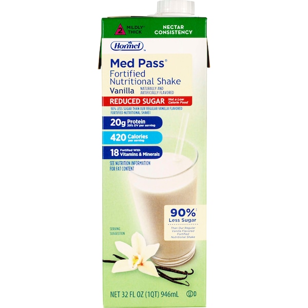 Med Pass Balanced Fortified Nutrition Reduced Sugar Vanilla IDDSI Level 2, PK12 - 22649