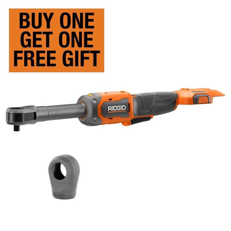 Llave de trinquete extendida inalámbrica sin escobillas de 18V de RIDGID 3/8 pulg. (Herramienta solamente) con protector - R866021B-AC13B03N