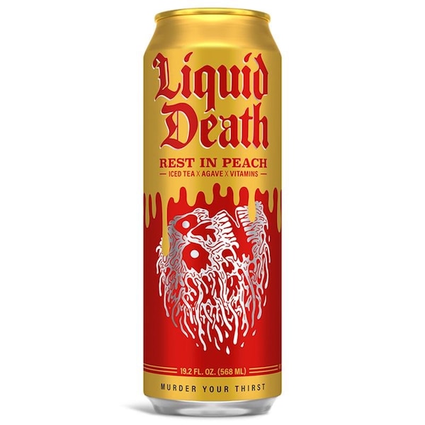 Liquid Death Liquid Death Rest in Peach Peach Tea Tea 19.2 oz 1 pk - 700277