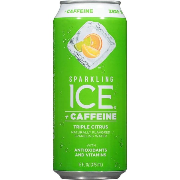 Sparkling Ice Sparkling Ice +Caffeine Triple Citrus Sparkling Water 16 oz., PK12 - FG00214