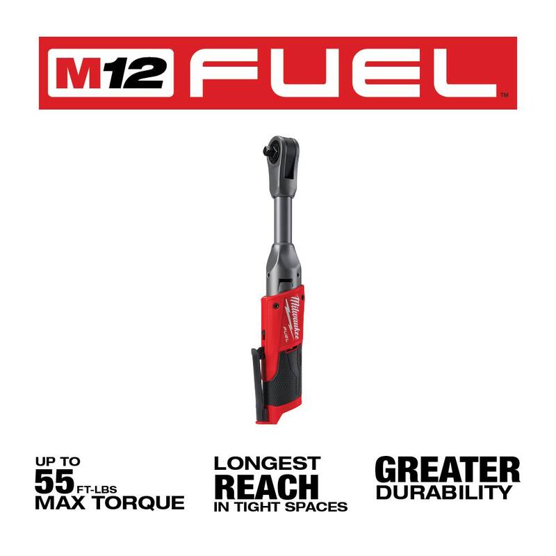 Milwaukee M12 FUEL 12V Lithium-Ion Brushless Ratchet y Ratchet con Alcance Extendido 3/8 pulg. Inalámbrico (Herramienta solamente) con Botas Protectoras - 2557-20-2560-20-49-16-2557-49-16-2560