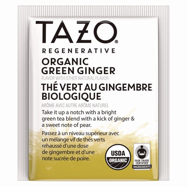 Tazo Tea Bags, Organic Green Ginger, 96PK - 10794522003560
