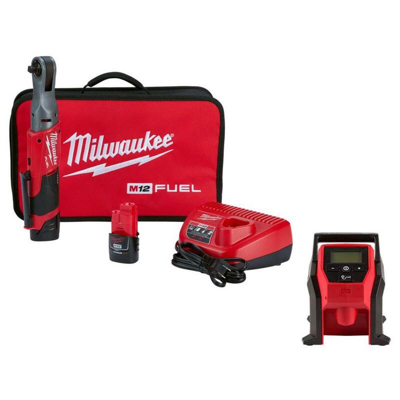 Milwaukee M12 FUEL 12V Lithium-Ion Brushless Cordless 3/8 in. Ratchet Kit W/M12 Compact Inflator - 2557-22-2475-20

Kit de trinquete inalámbrico sin escobillas de 3/8 in. Milwaukee M12 FUEL 12V de iones de litio con Inflador Compacto M12 - 2557-22-2475-20