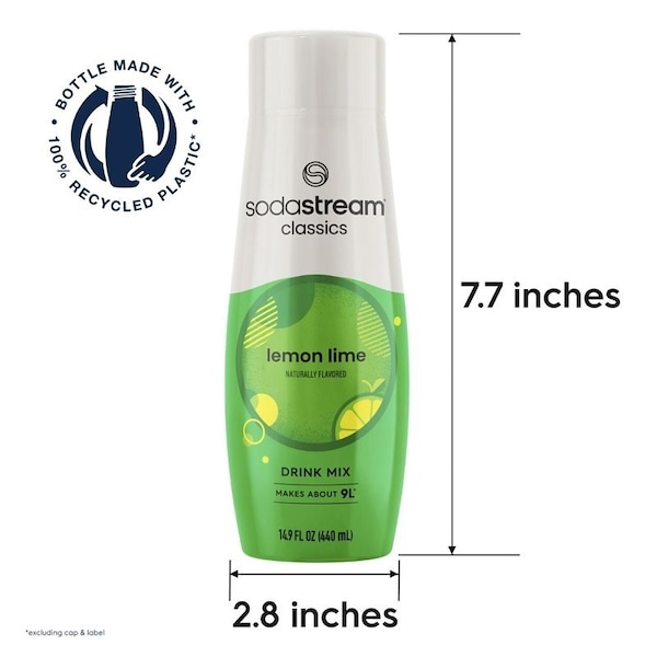 Sodastream Classics Soda Drink Mix, Water, Lemon Lime, 14.9 fl-oz Bottle - 1424226012