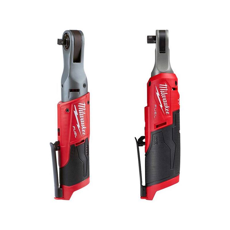 Llave de trinquete inalámbrica sin escobillas de ion de litio de 12V Milwaukee M12 FUEL de 3/8 pulgadas con M12 trinquete de alta velocidad de 3/8 pulgadas - 2557-20-2567-20