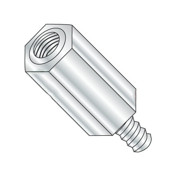 Newport Fasteners Hex Standoff, #8-32 Thrd Sz, Aluminum Plain, 3/8" Hex W, 1000 PK - 650640