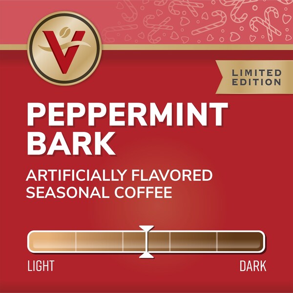 Victor Allen Peppermint Bark Flavored, Medium Roast, Single Serve Coffee Pods for K-Cup Brewers, 32PK - FG018448