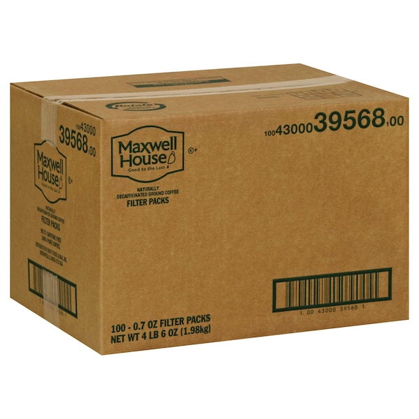 Maxwell House Maxwell House Filter Pack Decaffeinated Ground Coffee .7 oz., PK100 - 10043000395681