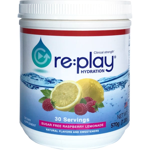 Hydration Health Products Re:play Hydration Powder, Raspberry Lemonade, 30 Serving Tub - 36376